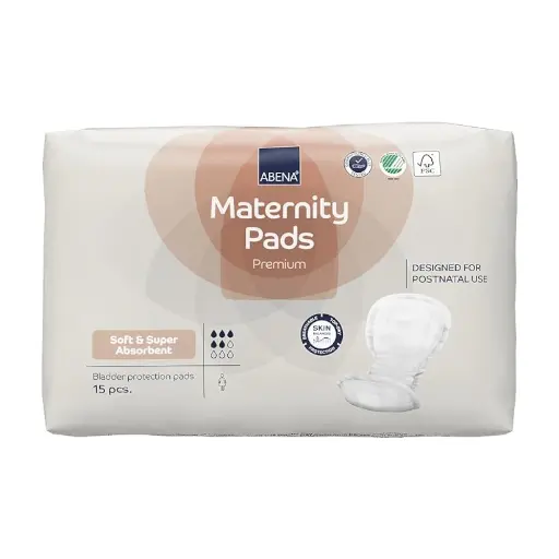 Protection polyvalente haute absorption - ABENA Let - 5 Gouttes "Maternity Pads" - 270 protections - Taux d'absorption: 825 mL - Dimensions 42 x 20 cm