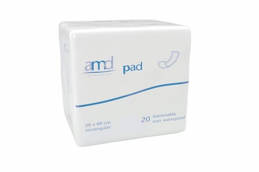 AMD Protection rectangulaire – Le choix optimal pour la protection absorbante au quotidien - 80 Protections - Traversable - Dimensions: 20 x 50 cm