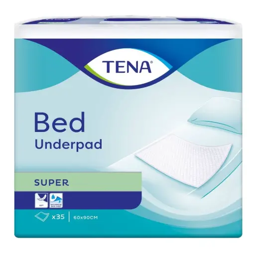 Alèse jetable TENA BED Underbed – Protection optimale pour literie et confort au quotidien - 140 Protections "Super" - Dimensions 90 x 60 cm