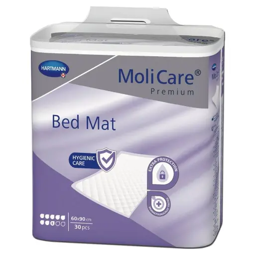 Alèse MoliCare Premium Bed Mat : Protection optimale pour la literie des personnes incontinentes - 120 Alèses 96g - Dimensions 90 x 60 cm - Taux absorption 1395 mL