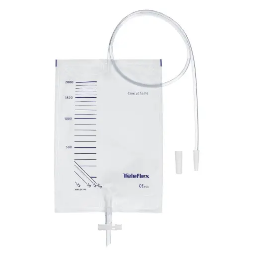Poche à urine de lit TELEFLEX : solution fiable pour la collecte urinaire en milieu médical - Stérile - Contenance : 2000 ml  Conditionnement : 1 boîte de 75