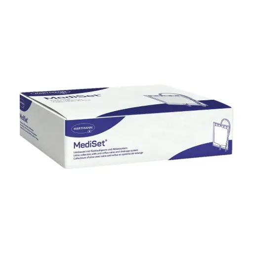 Poche à urine de lit MEDISET : solution hygiénique et pratique pour le recueil des urines - Contenance : 2000 ml  Conditionnement : 1 boîte de 30