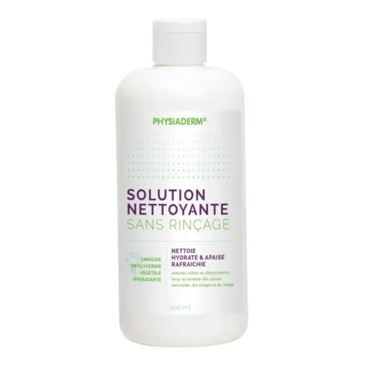 Solution nettoyante sans rinçage PHYSIADERM : votre alliée pour une hygiène corporelle douce et efficace - Conditionnement: 1 flacon de 500 ml