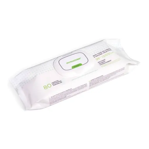Lingette nettoyante corporelle PHYSIADERM : l’indispensable pour l’hygiène quotidienne avec douceur et efficacité - Conditionnement: 1 flow-pack de 80 lingettes
