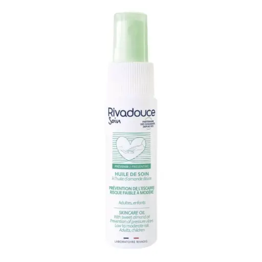 Huile de soin RIVADOUCE contribue activement au maintien du film hydrolipidique de la peau - Conditionnement:  1 spray de 50 ml