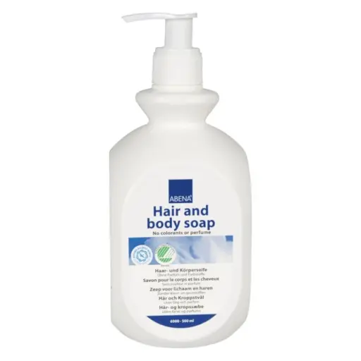 Savon corps et cheveux ABENA - solution d’hygiène complète pensée pour garantir un nettoyage en douceur du corps et des cheveux - Conditionnement: 12 tubes de 100 mL