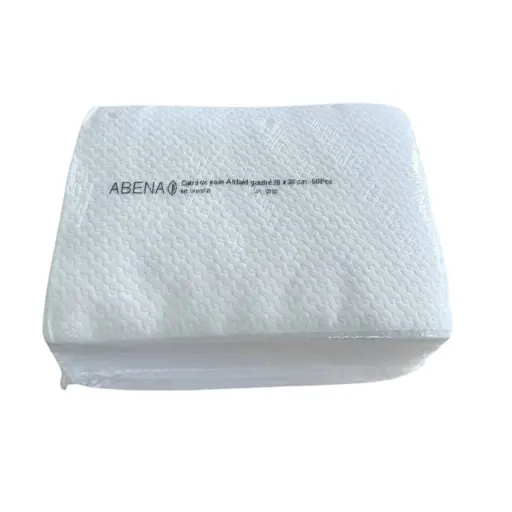 Carré d'essuyage en airlaid gaufré - conception hygiénique sans latex, un grammage de 50 g/m² - Dimensions : 29 x 38 cm  Conditionnement : 12 sachets de 60
