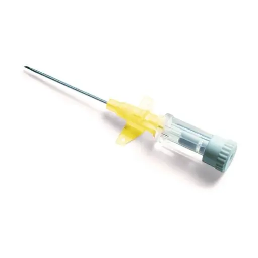 Cathéter SURFLO – Performance, sécurité et confort pour vos perfusions et injections intraveineuses - JAUNE - Gauge: 24G - W à ailettes : 19 x 0,74 mm - Conditionnement : 1 boîte de 50 