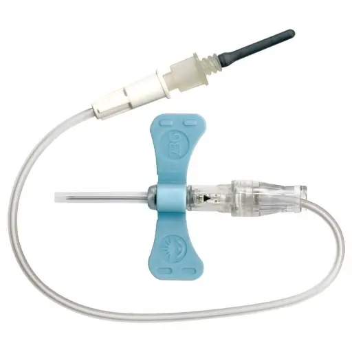 Unité de prélèvement sécurité BD VACUTAINER PUSH BUTTON : sécurité et performance pour vos prélèvements sanguins - Gauge: 23G - BLEU CLAIR - 19 x 0,60 mm  - Conditionnement : 1 boîte de 50