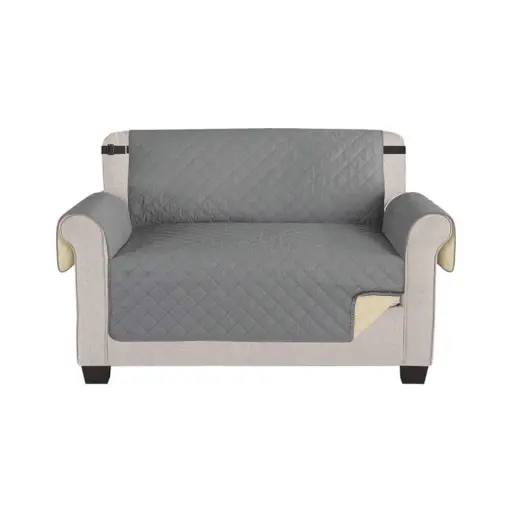 [1605384000] Housse de protection canapé trois places - L. 175 x l. assise 142 cm, rabats 50 cm