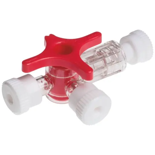 Robinet 3 voies BD CONNECTA – Accessoires de perfusion et de prélèvement - ROUGE - Rotation 360° -  Conditionnement : 1 boîte de 100