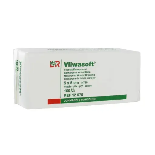 Compresse en non-tissé non stérile VLIWASOFT : soins efficaces et confort optimal - 40 grammes - Dimensions  L. 5 x l. 5 cm  - Conditionnement : 1 sachet de 100 