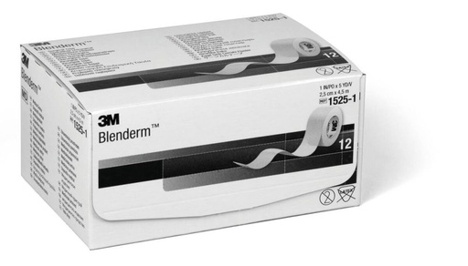 3M BLENDERM – Sparadrap plastique occlusif médical de haute qualité - Dimensions : L. 4,57 m x l. 5 cm -  Conditionnement : 1 boîte de 6