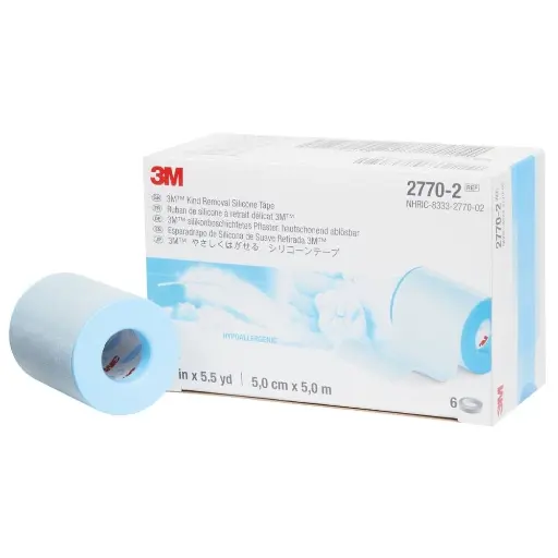 3M MICROPORE Silicone retrait atraumatique – Le sparadrap médical idéal pour les peaux sensibles - Dimensions  L. 5 m x l. 5 cm - Conditionnement: 1 boîte de 6 