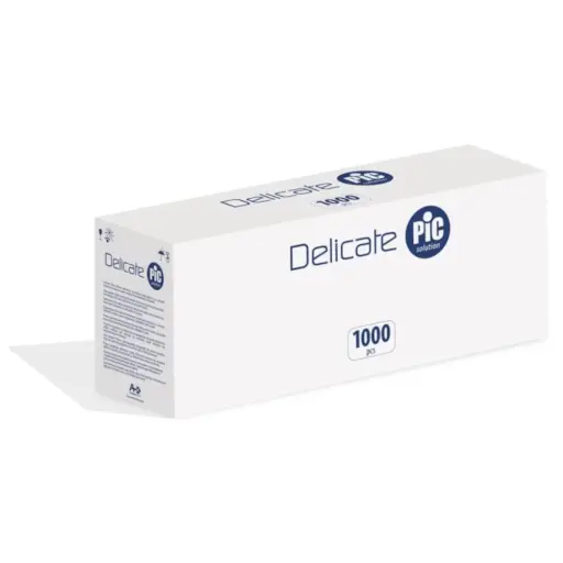 Pansement DELICATE : le pansement médical en tissu non tissé, absorbant, hypoallergénique et facile à retirer - Dimensions : L. 7,2 x l. 1,9 cm  Conditionnement : 1 boîte de 1000